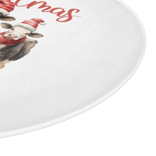 サンタ・ハット素朴の納車牛のクリスマス カッティングボード (角)