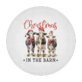 サンタ・ハット素朴の納車牛のクリスマス カッティングボード (正面)