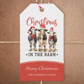 サンタ・ハット素朴の納車牛のクリスマス ギフトタグ