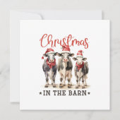 サンタ・ハット素朴の納車牛のクリスマス シーズンカード (正面)
