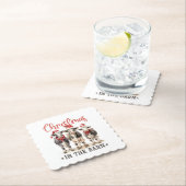 サンタ・ハット素朴の納車牛のクリスマス ペーパーコースター (インサイチュ)