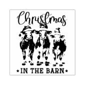 サンタ・ハット素朴の納車牛のクリスマス ラバースタンプ (インプリント)