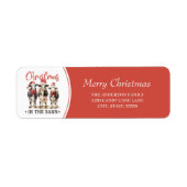 サンタ・ハット素朴の納車牛のクリスマス ラベル (正面)