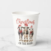 サンタ・ハット素朴の納車牛のクリスマス 紙コップ (裏面)