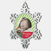 『サンタ・ハット・オスカー・ザ・グルーフ』 |名前の追加 スノーフレークピューターオーナメント (右)