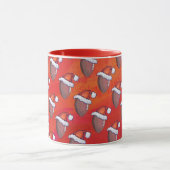 サンタ・ハット・オン・レッドのサッカー マグカップ (中央)