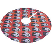 サンタ・ハット・オン・レッドのパンダ ブラッシュドポリエステルツリースカート (アングル)