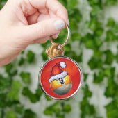 サンタ・ハット・オン・レッドの9球 キーホルダー (手)