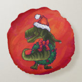 サンタ・ハット・オン・レッドのTRex Dino ラウンドクッション (裏面)