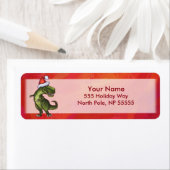 サンタ・ハット・オン・レッドのTRex Dino ラベル (インサイチュ)