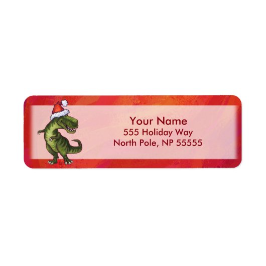 サンタ・ハット・オン・レッドのTRex Dino ラベル (正面)