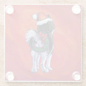 サンタ・ハット・オン・レッド ガラスコースター (裏面)