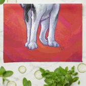 サンタ・ハット・オン・レッド キッチンタオル (折り畳み)