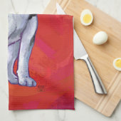 サンタ・ハット・オン・レッド キッチンタオル (四つ折り)