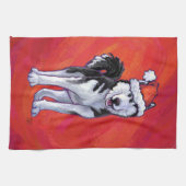 サンタ・ハット・オン・レッド キッチンタオル (横)