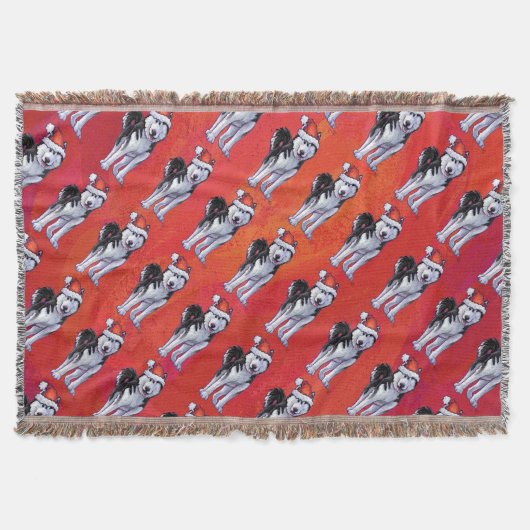 サンタ・ハット・オン・レッド スローブランケット (正面)