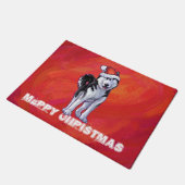 サンタ・ハット・オン・レッド ドアマット (アングル)