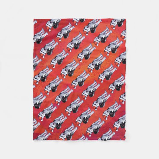 サンタ・ハット・オン・レッド フリースブランケット (正面)