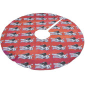 サンタ・ハット・オン・レッド ブラッシュドポリエステルツリースカート (アングル)