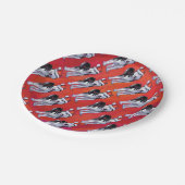 サンタ・ハット・オン・レッド ペーパープレート (アングル)