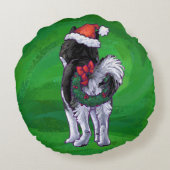 サンタ・ハット・オン・レッド ラウンドクッション (裏面)