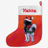 サンタ・ハット・オン・レッド ラージクリスマスストッキング (裏面)