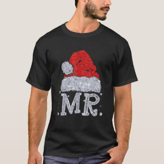 サンタ・ハット・クスマ夫妻にマッチするクリスマス・カップル Tシャツ