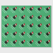 サンタ・ハット・クリスマスでボールをおもしろい押し潰す ラッピングペーパー (フラット)