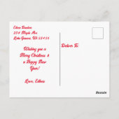 サンタ・ハット・クリスマスにラサ・アッソ・ドッグ ポストカード (裏面)