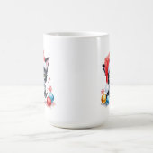 サンタ・ハット・クリスマスに登場する可愛い白黒の子猫 コーヒーマグカップ (中央)