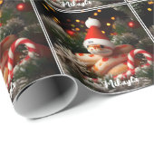 サンタ・ハット・クリスマスのアルビノ・コーンスネーク ラッピングペーパー (ロールコーナー)