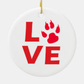 サンタ・ハット・クリスマスのドイツの羊飼い犬 セラミックオーナメント (裏面)