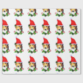 サンタ・ハット・クリスマスのビーグル ラッピングペーパー (フラット)