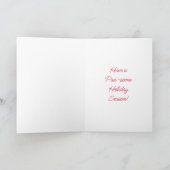 サンタ・ハット・クリスマスのブルドッグパーソナライズされた カード (内部)