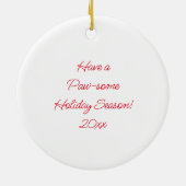 サンタ・ハット・クリスマスのブルドッグパーソナライズされた セラミックオーナメント (裏面)