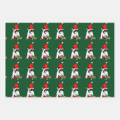 サンタ・ハット・クリスマスのブルドッグ ラッピングペーパーシート (正面)