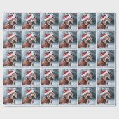 サンタ・ハット・クリスマスの悲しいピットブル ラッピングペーパー (フラット)