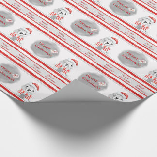 サンタ・ハット・クリスマスを着たラマ最愛 ラッピングペーパー
