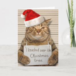 サンタ・ハット・クリスマスカードに登場する罪の猫 カード