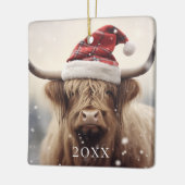 サンタ・ハット・クリスマスパーソナライズされた・ホリデー セラミックオーナメント (左)