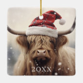 サンタ・ハット・クリスマスパーソナライズされた・ホリデー セラミックオーナメント (裏面)