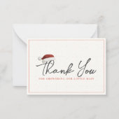 サンタ・ハット・クリスマスベビーシャワーありがとう ノートカード (正面)