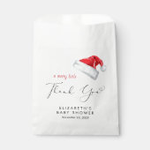 サンタ・ハット・クリスマスベビーシャワーありがとう フェイバーバッグ (正面)