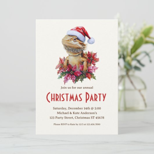サンタ・ハット・クリスマス・パーティーの髭の竜 招待状 (スタンド正面)