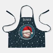 サンタ・ハット・スノーフレーク付き野球ボール エプロン (正面)