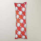 サンタ・ハット・パターンの野球 ボディピロー (裏面 (縦))