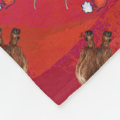 サンタ・ハット・パターン赤のハイランド牛 フリースブランケット (角)