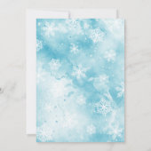 サンタ・ハット・ブルー・クリスマスの可愛いペンギン 招待状 (裏面)