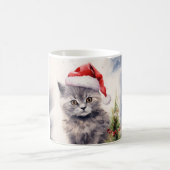 サンタ・ハット・マグ付き猫 コーヒーマグカップ (中央)