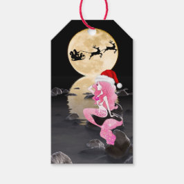 サンタ・ハット・メリー・クリスマスの美しい人魚 ギフトタグ